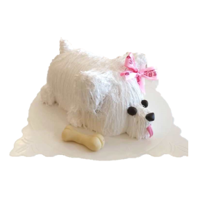 White Puppy Cake