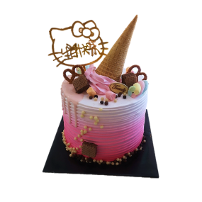 Ice Cream Cone Tall Drip Cake