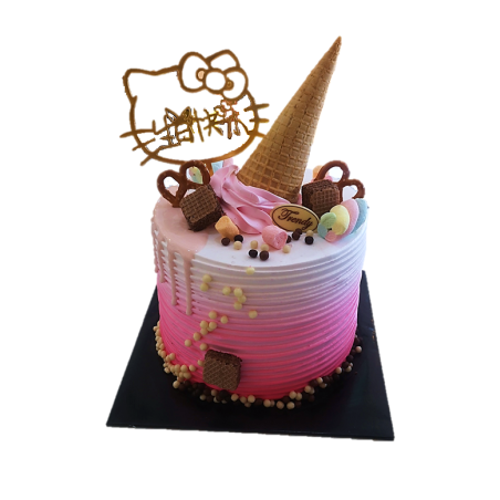 Ice Cream Cone Tall Drip Cake