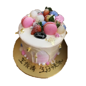 Pink Theme Tall Drip Cake